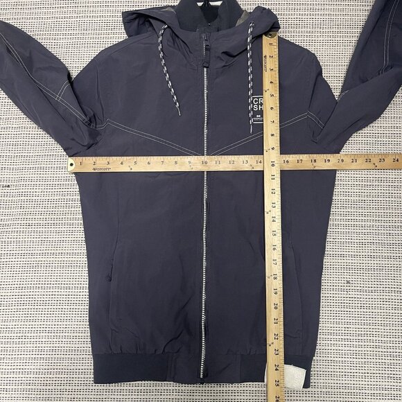 Crosshatch Mens Gray Windbreaker Jacket Double Zip & Drawstring - Picture 11 of 11